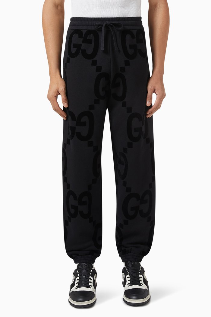 

Tonal Logo Joggers in Fleece, Black