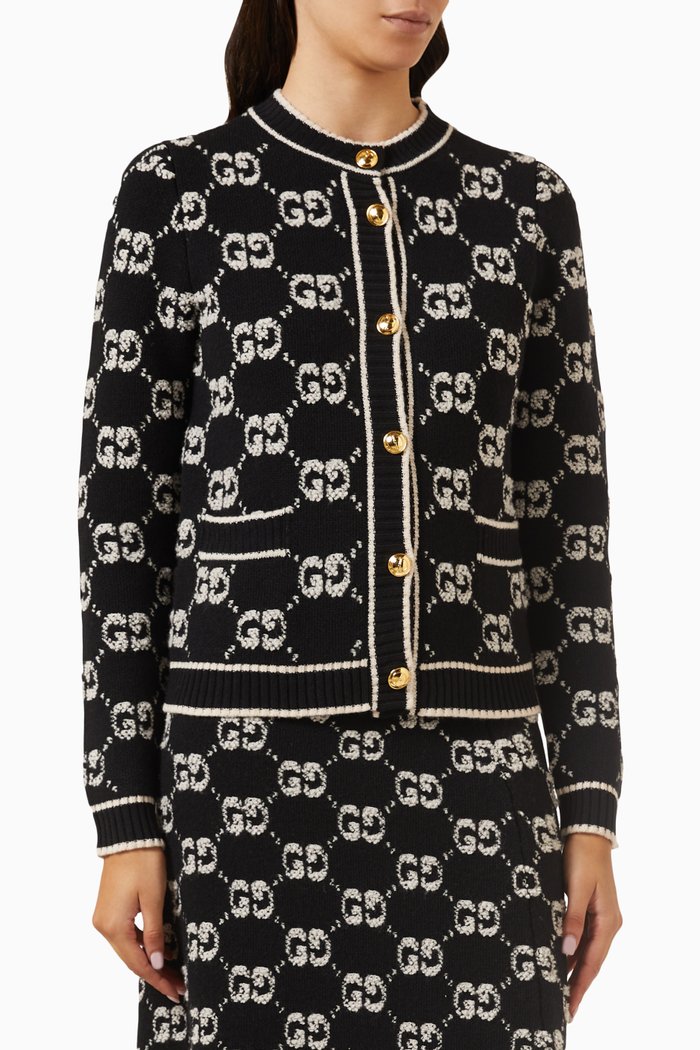 

Cardigan in GG Wool Bouclé Jacquard, Black