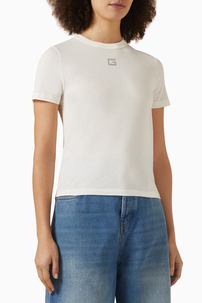 

Crystal G T-shirt in Jersey, White
