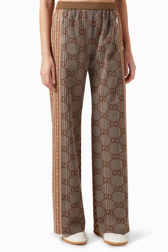 

G Rhombus Pants in Jersey-jacquard, Brown