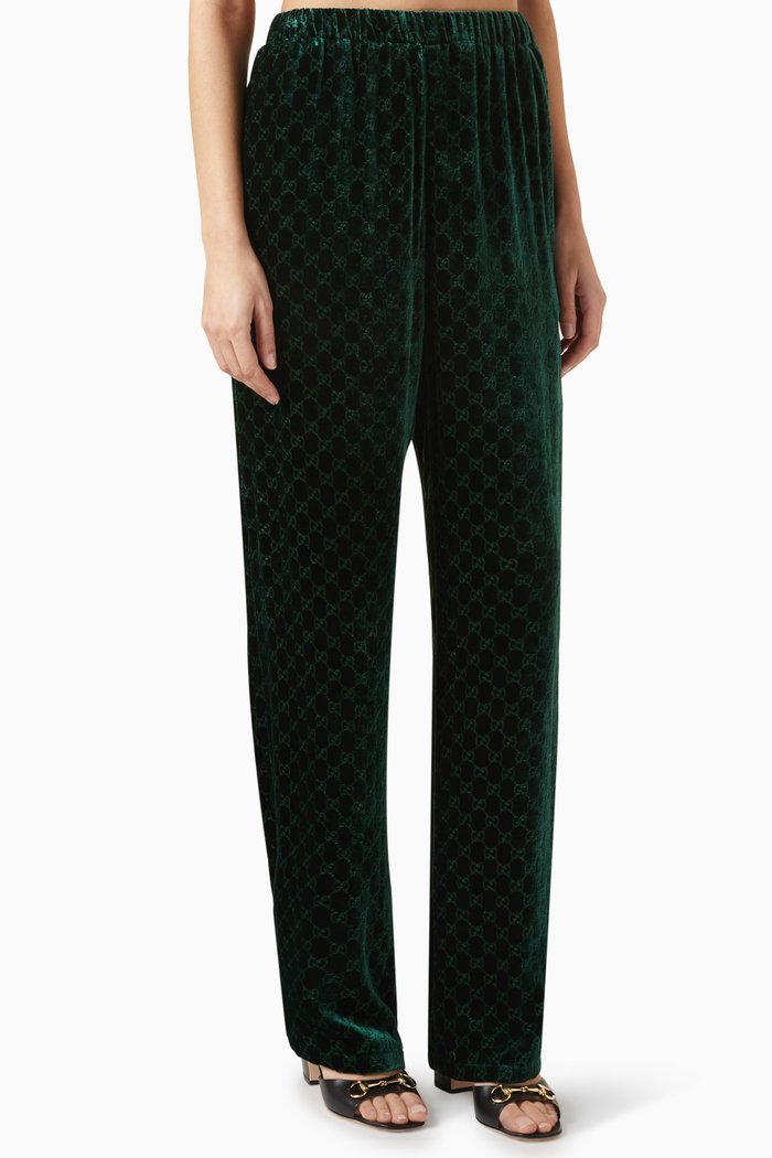 

Monogram Pants in GG Velvet, Green