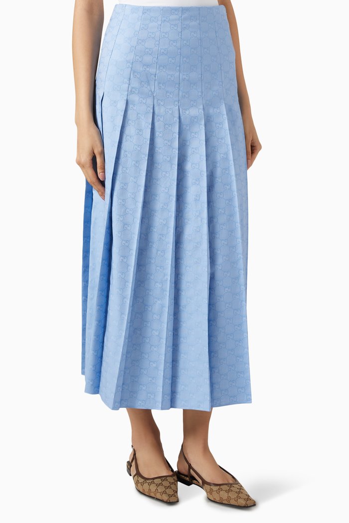 

GG Supreme Oxford Skirt in Cotton, Blue