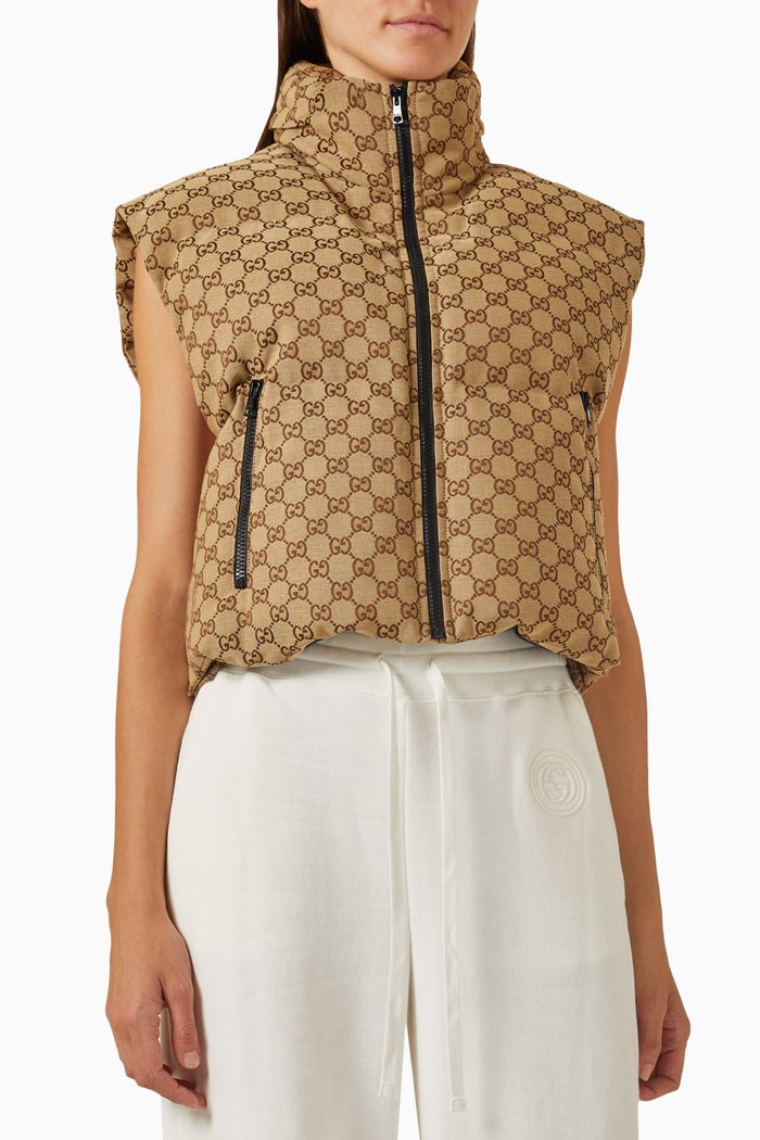 

GG Zip-up Jacket in Cotton, Multicolour