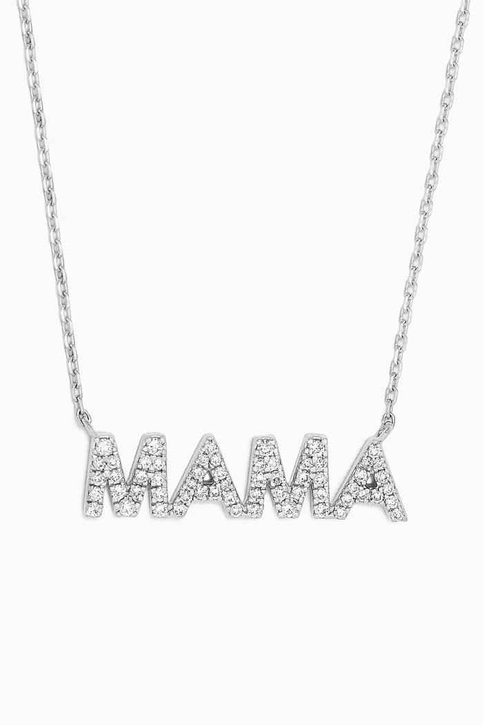

Mama Diamond Pendant Necklace in 18kt White Gold