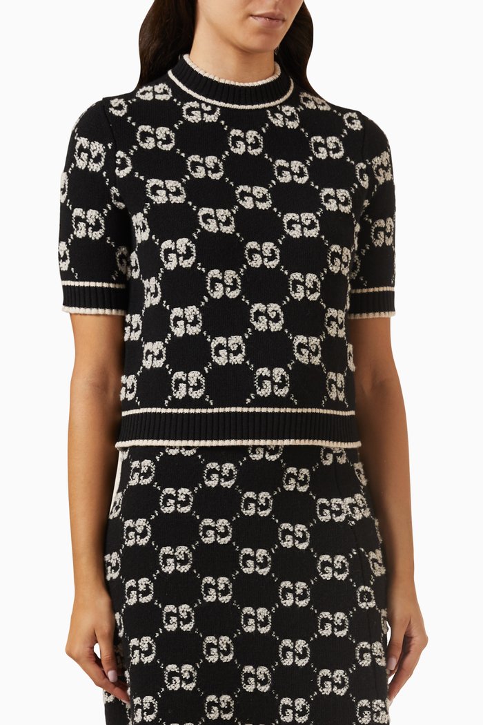 

Top in GG Wool Bouclé Jacquard, Black