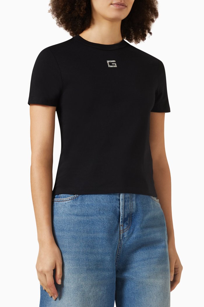 

Crystal G T-shirt in Jersey, Black