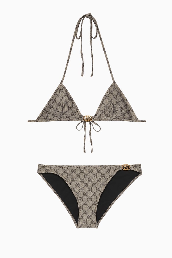 

GG Bikini in Stretch-jersey, Brown