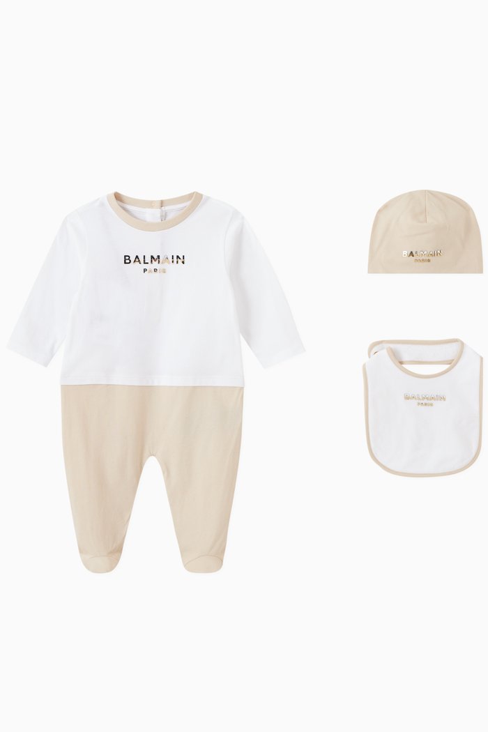 

Colour-blocked Sleepsuit Set in Cotton-jersey, Neutral