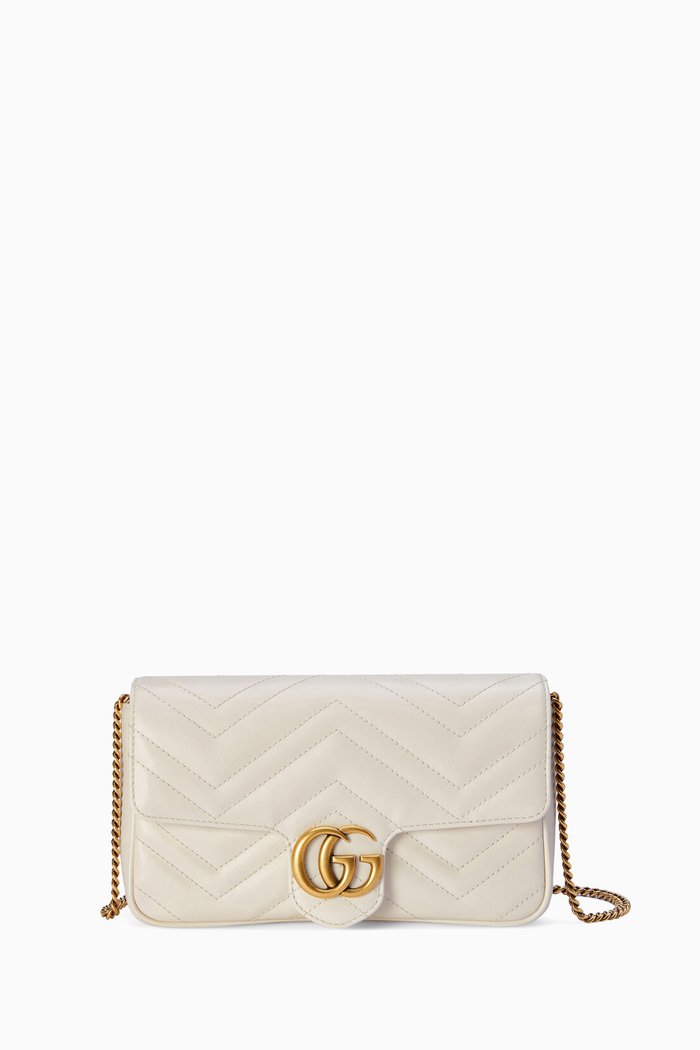 

Mini GG Marmont Bag in Matelassé Leather, White