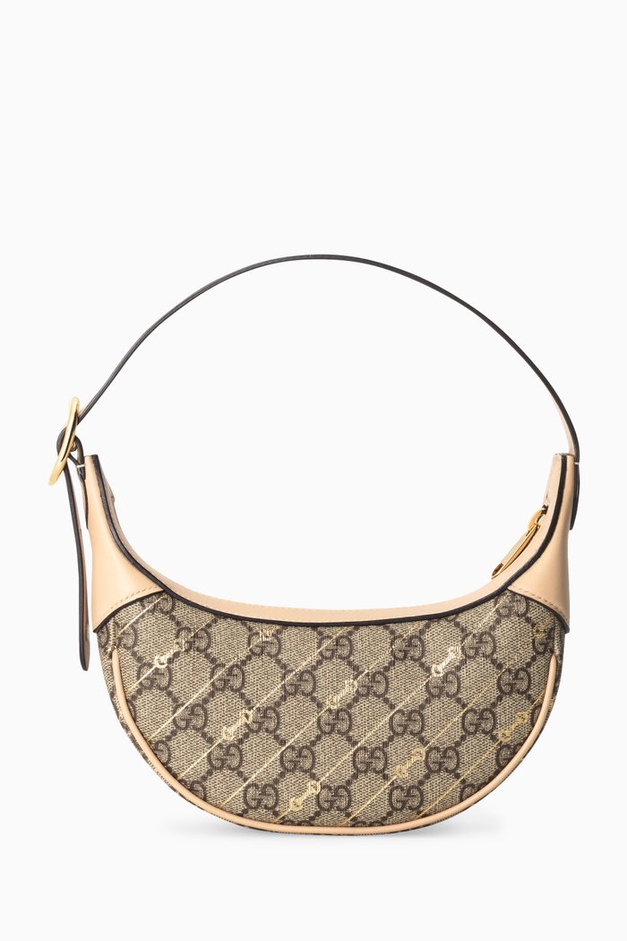 

Mini Ophidia Horsebit-print Bag in GG Supreme Canvas & Leather, Brown