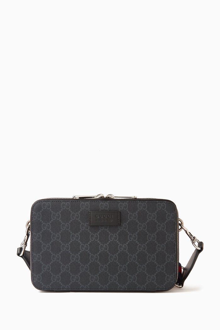 Mini Shoulder Bag in GG Supreme Canvas, Black
