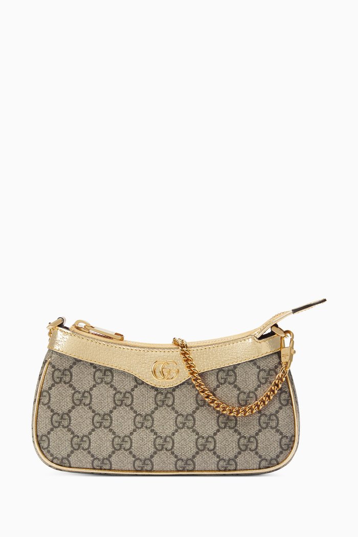 

Mini Ophidia Bag in GG Supreme Canvas & Leather, Gold