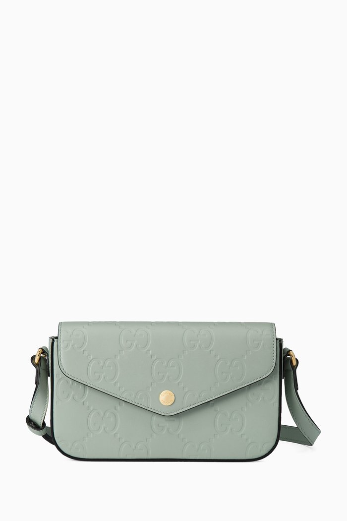 

Mini GG Super Shoulder Bag in GG Leather, Green