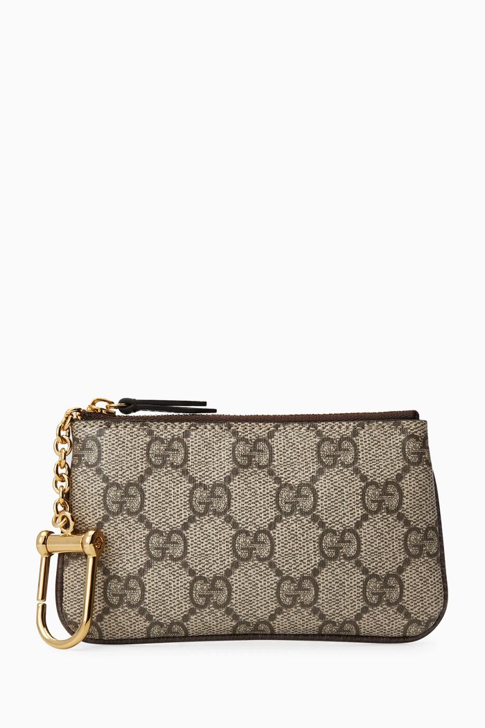 

Ophidia Key Case in GG Supreme Canvas, Brown
