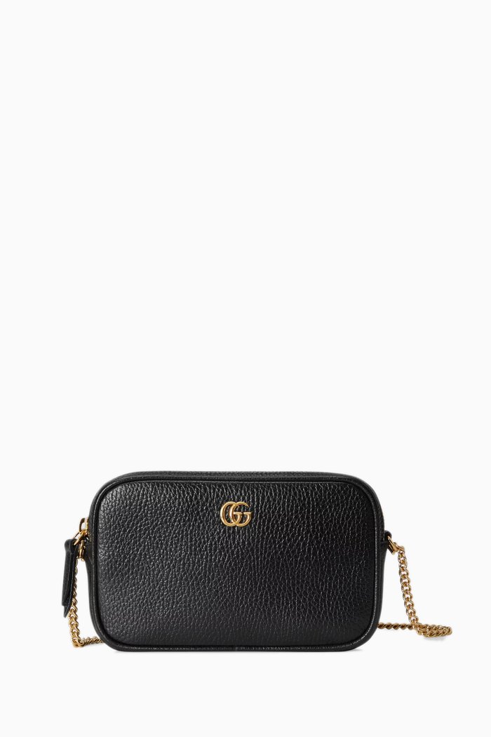 

Mini GG Marmont Shoulder Bag in Leather, Black