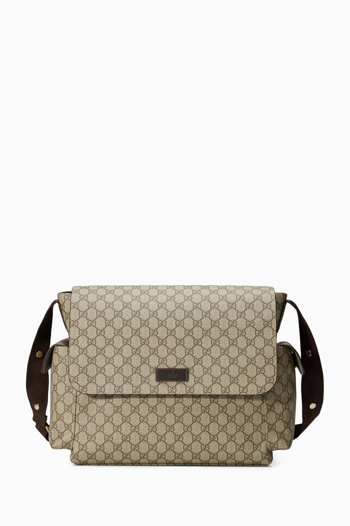 

Plus Diaper Bag in GG Supreme Canvas & Leather, Brown