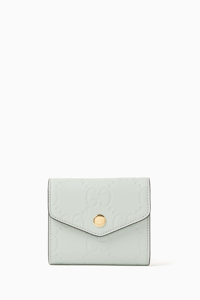 

Medium GG Logo-embossed Wallet in Leather, Green