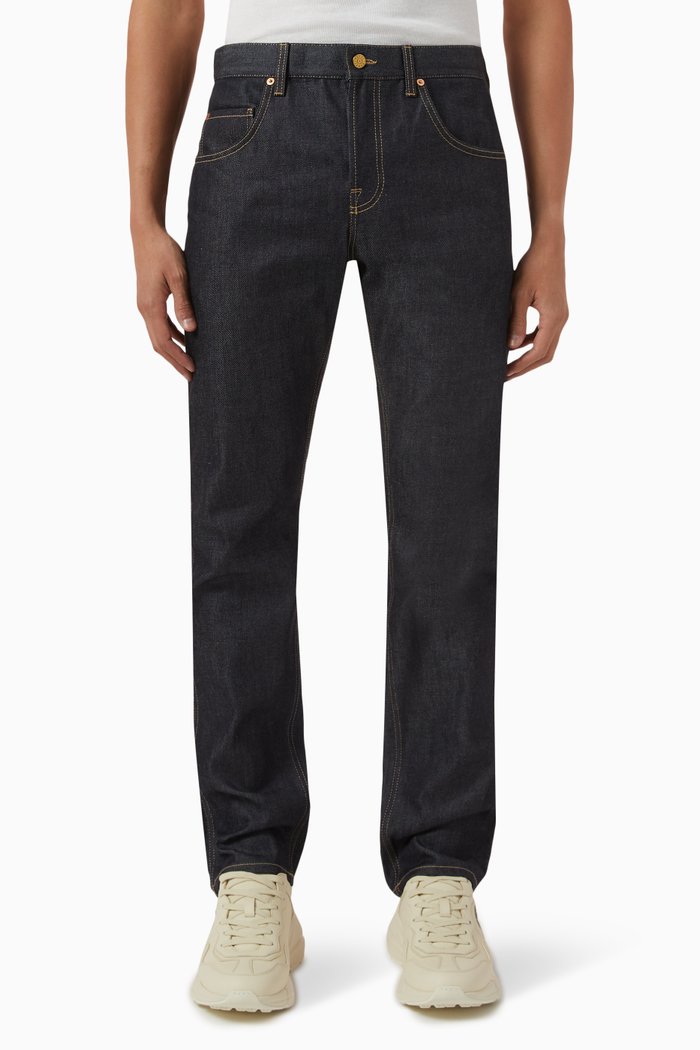 

Tapered Crop Jeans, Blue