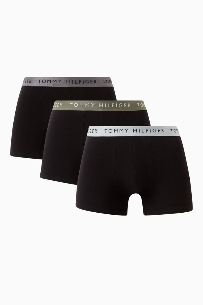 Logo Trunks in Cotton, Set of 3, Grey