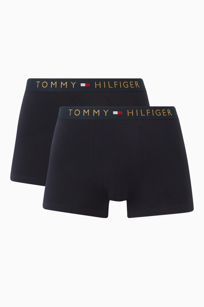 

Logo Trunks in Cotton, Set of 2, Blue
