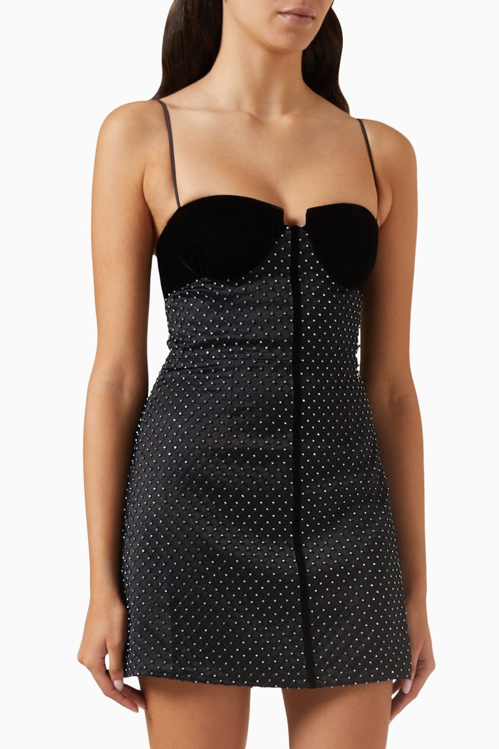

Eclipse Crystal-embellished Mini Dress in Satin, Blue