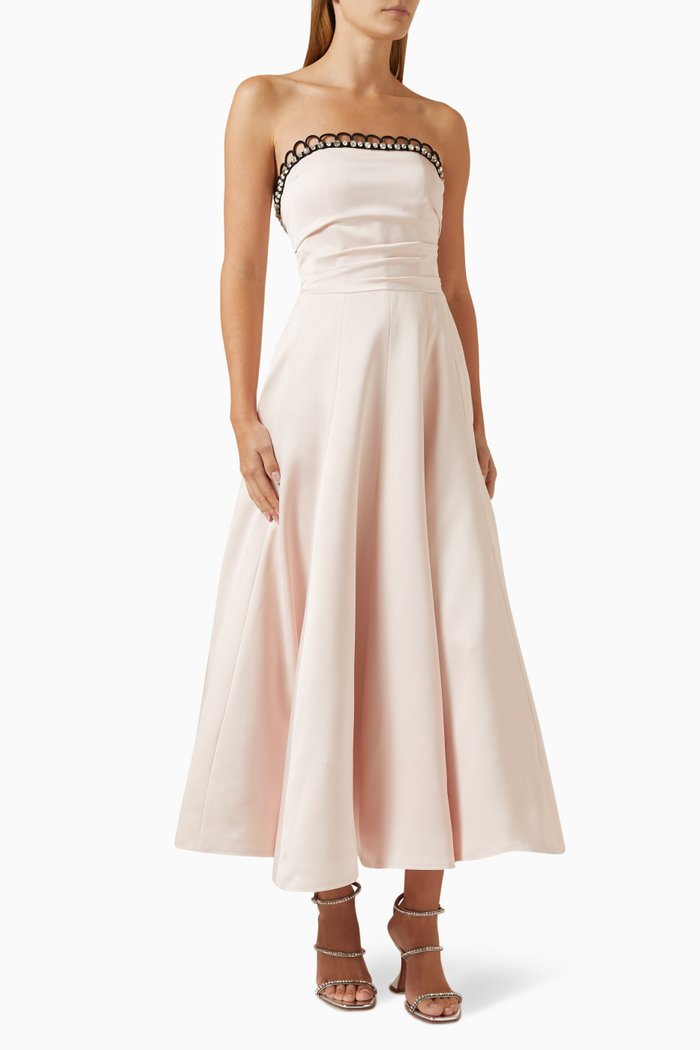 

Leo Cinderella A-line Dress in Satin, Pink