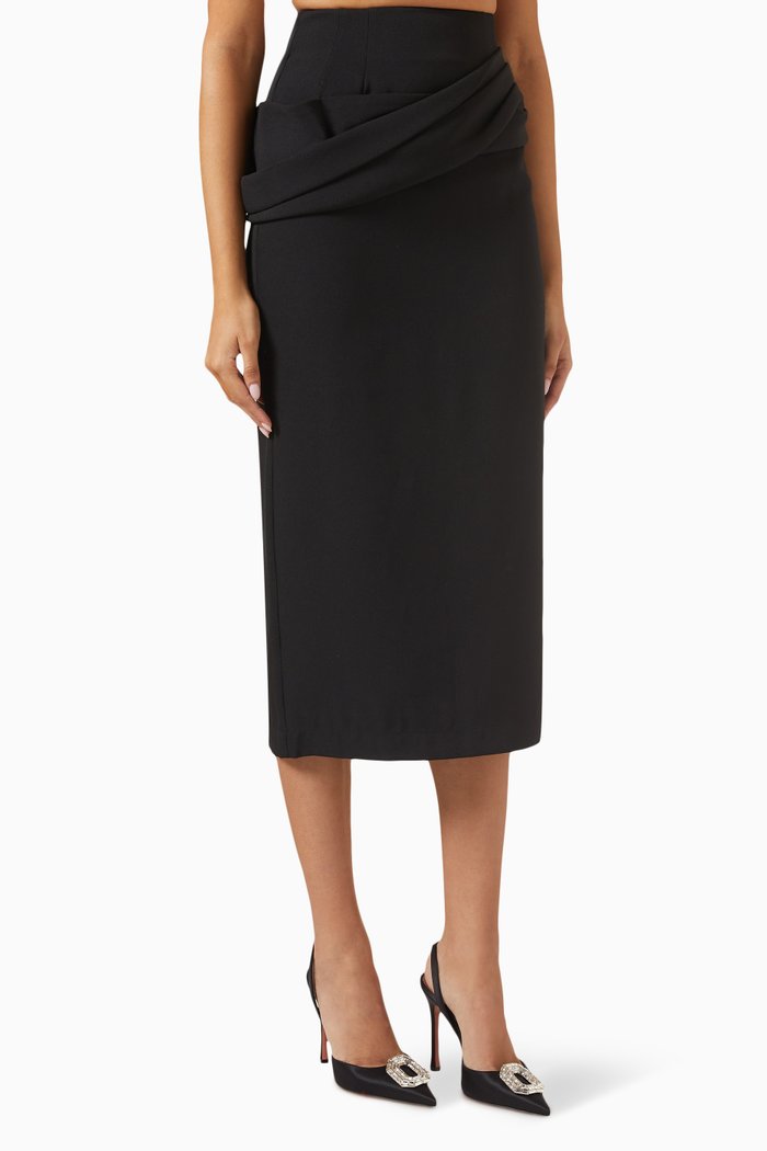 

Undressed Draped Midi Skirt, Black