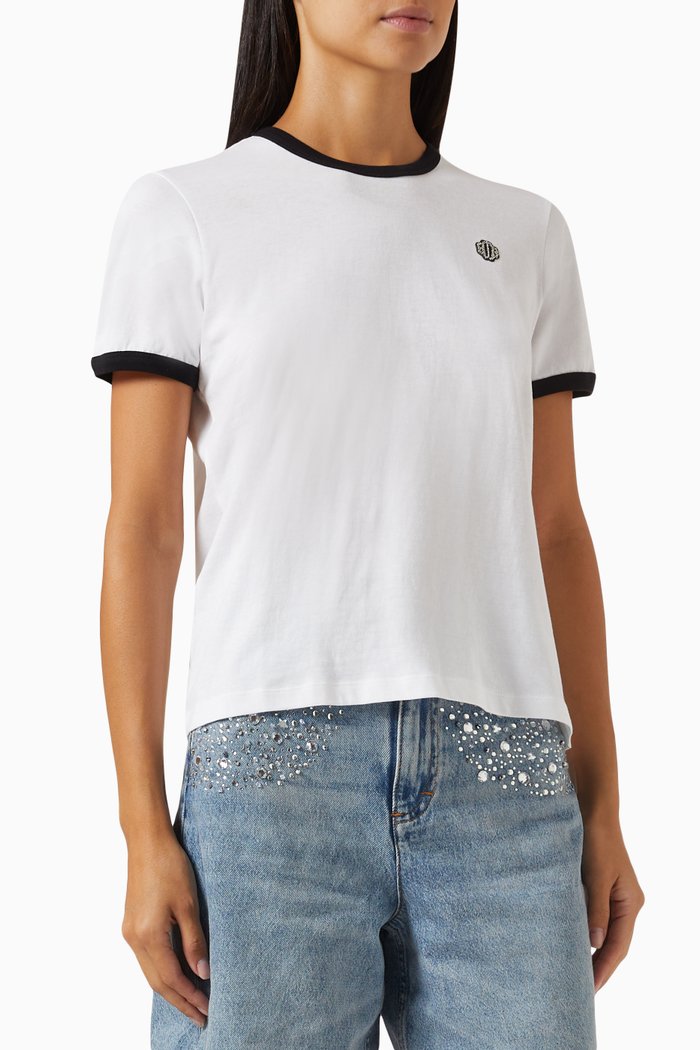 

Perlo Logo T-Shirt in Cotton, White