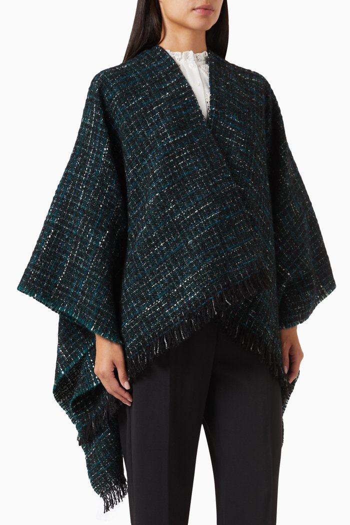 

Ezelda Poncho in Wool-Blend, Green