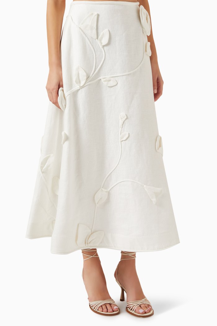 

Matchmaker Rose Flare Skirt in Linen, Neutral