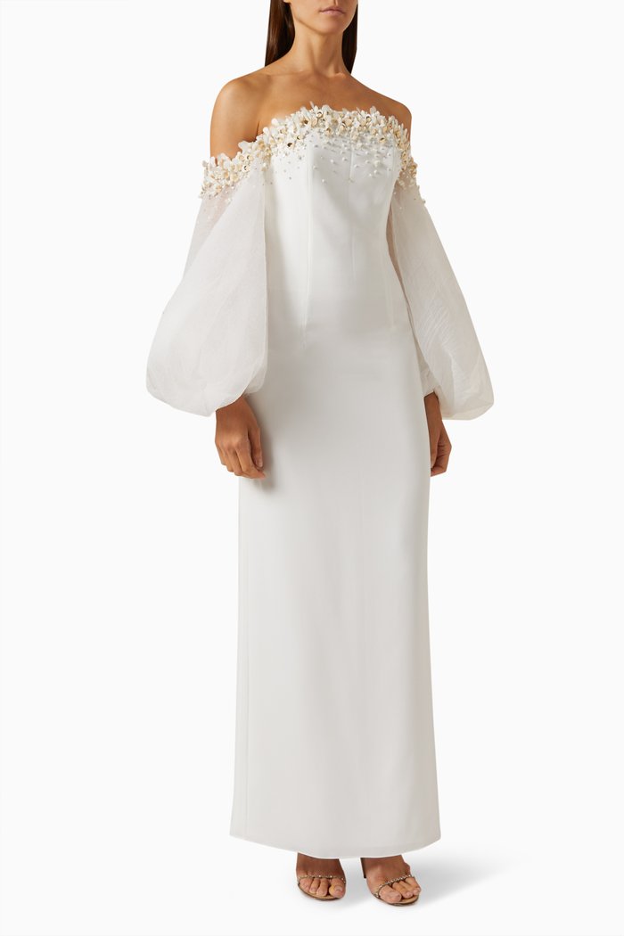 Tacey Off-shoulder Maxi Dress, White