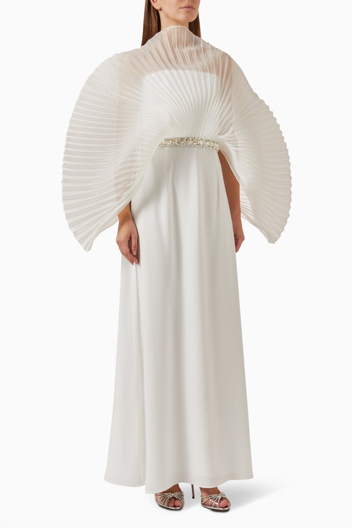 

Raina Pleated Maxi Dress, White