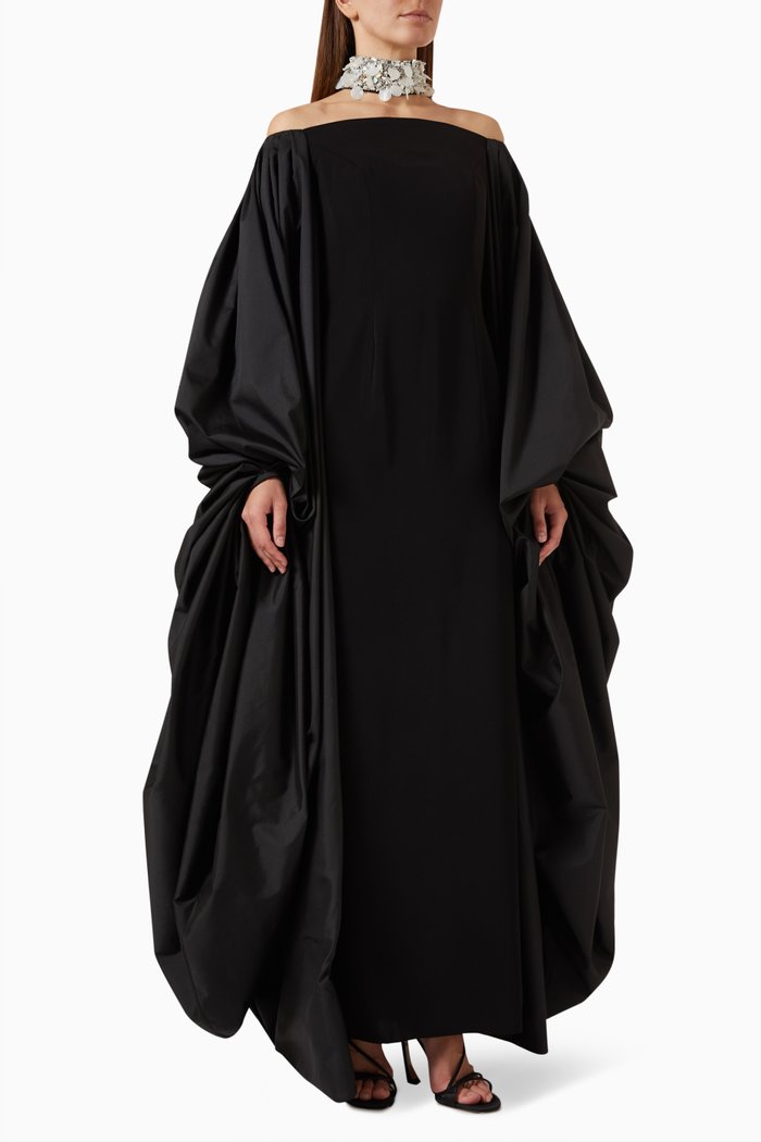 

Fiora Draped Maxi Dress, Black
