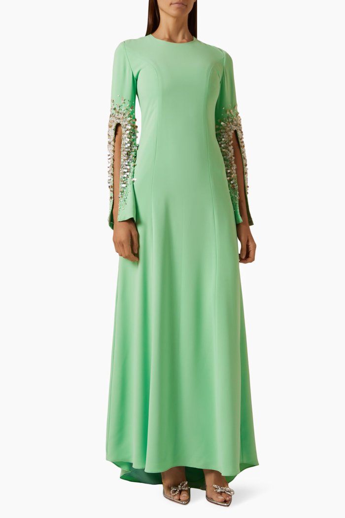 

Zaida Embellished Maxi Dress, Green
