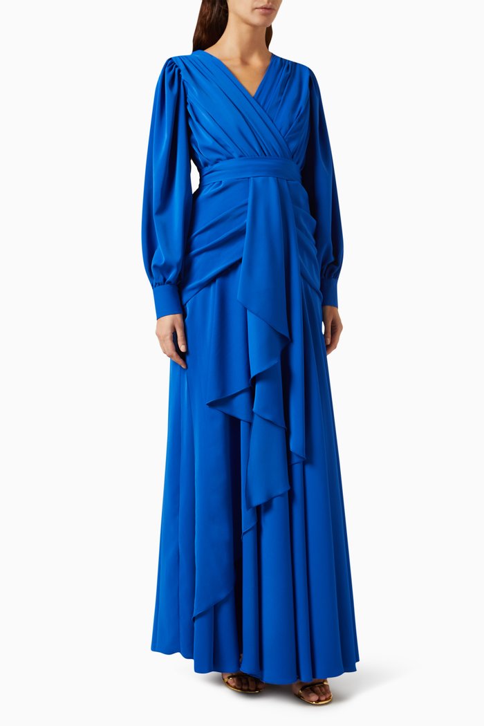 

Ruffle Maxi Dress, Blue