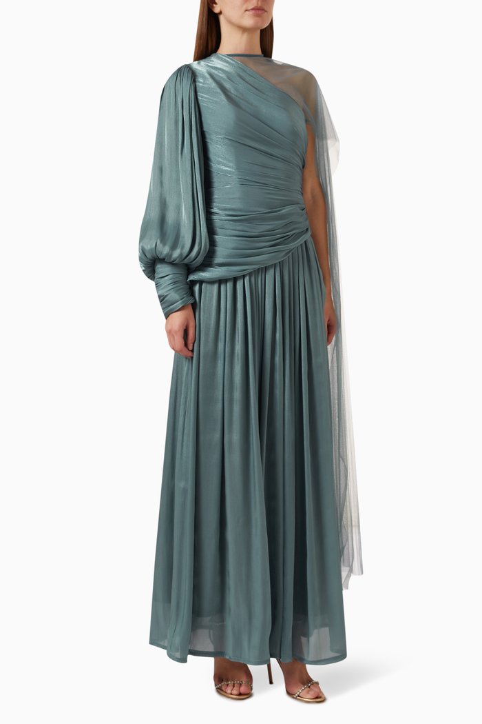

Gathered Maxi Dress, Green