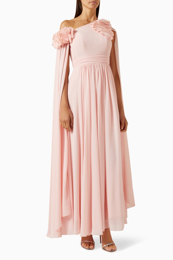 

Off-shoulder Ruffle Maxi Dress, Pink