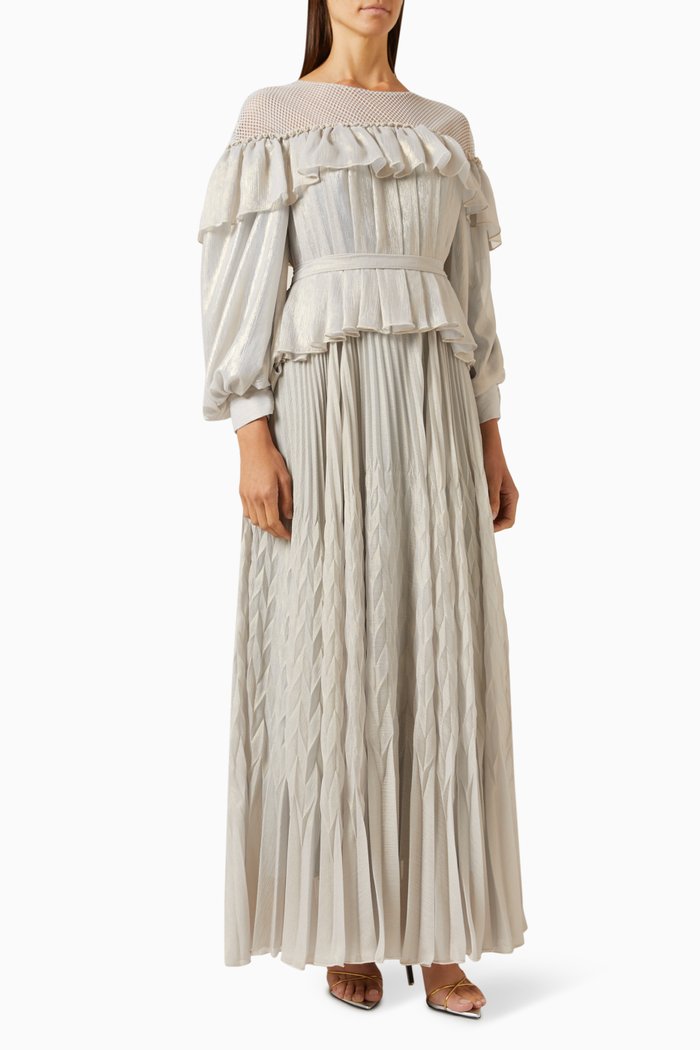 

Frill Maxi Dress, Blue