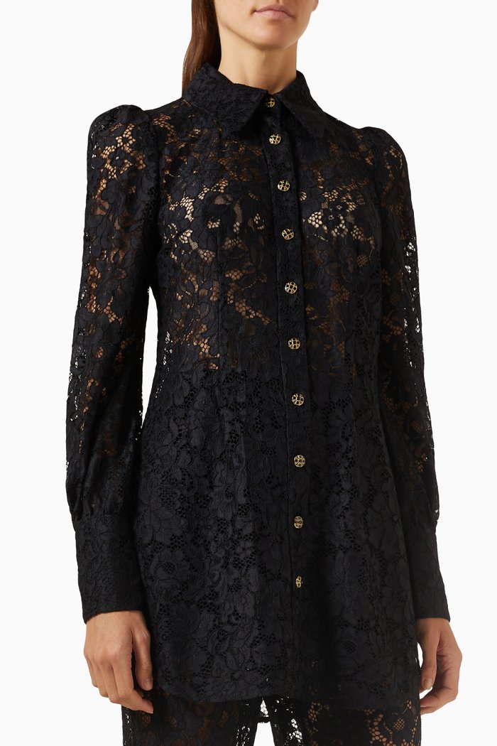 

Matchmaker Tunic Top in Lace, Black