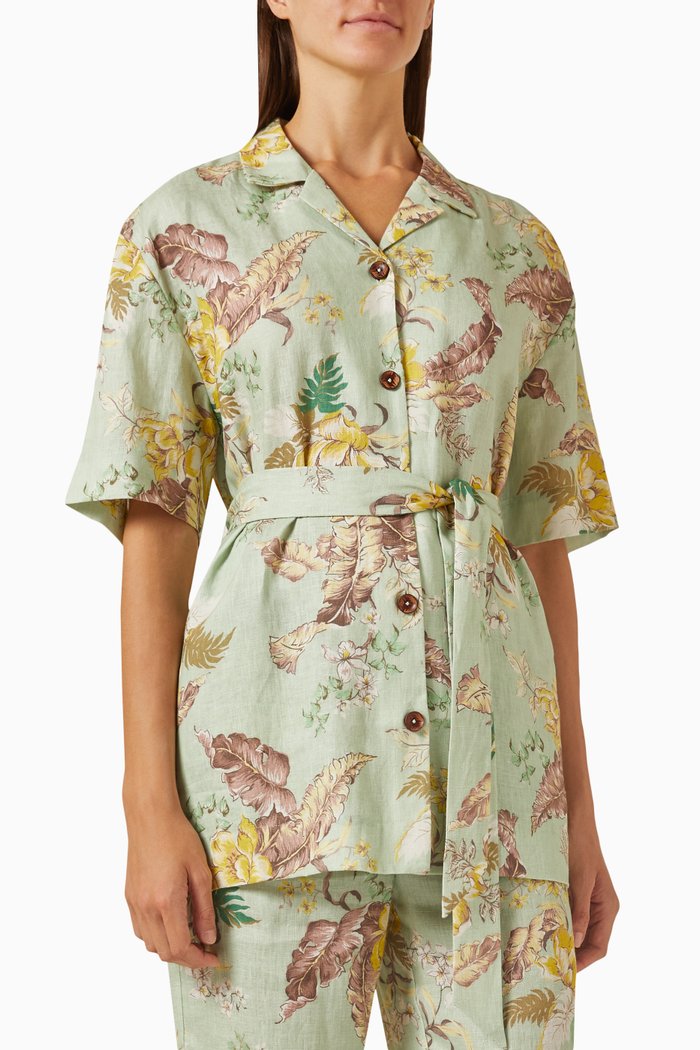 

Matchmaker Oversized Shirt in Linen, Green