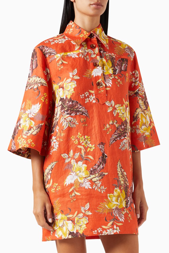 

Matchmaker Tunic Dress in Linen, Purple