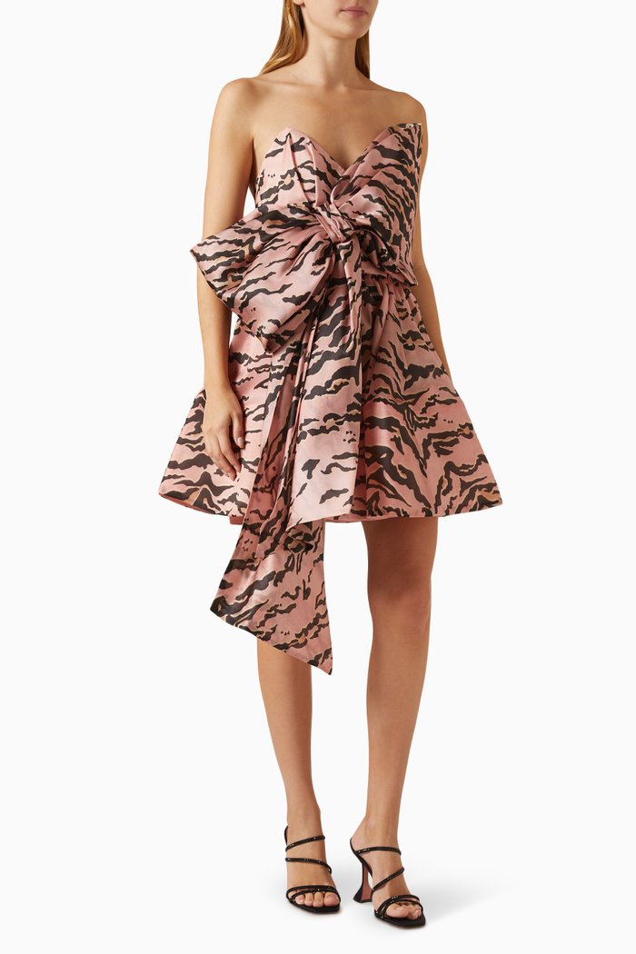 

Matchmaker Bow Mini Dress in Silk, Pink