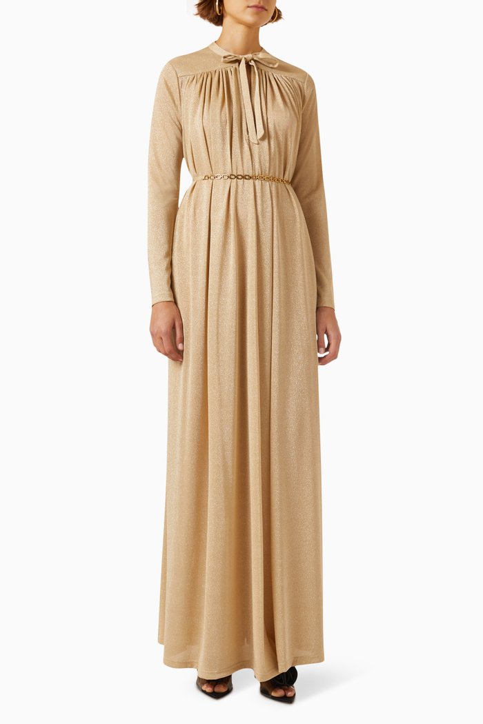 

Matchmaker Smock Dress in Lurex, Gold