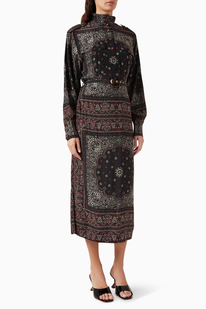 

Utility Midi Dress in Viscose, Black