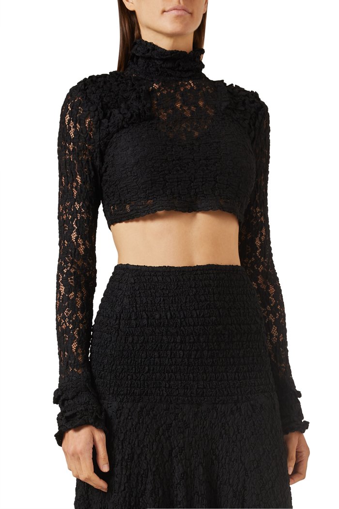 

Scarlette Crop Top in Lace, Black