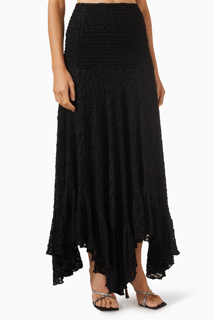 Vieira Maxi Skirt in Lace, Black