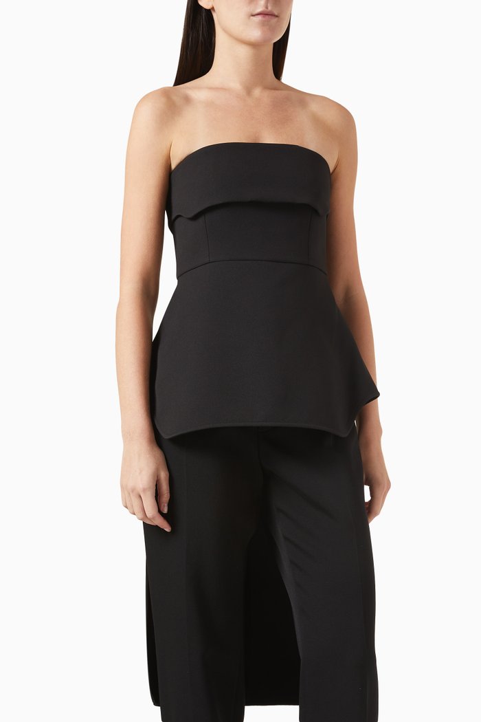 

Akera Foldover Top in Crepe, Black