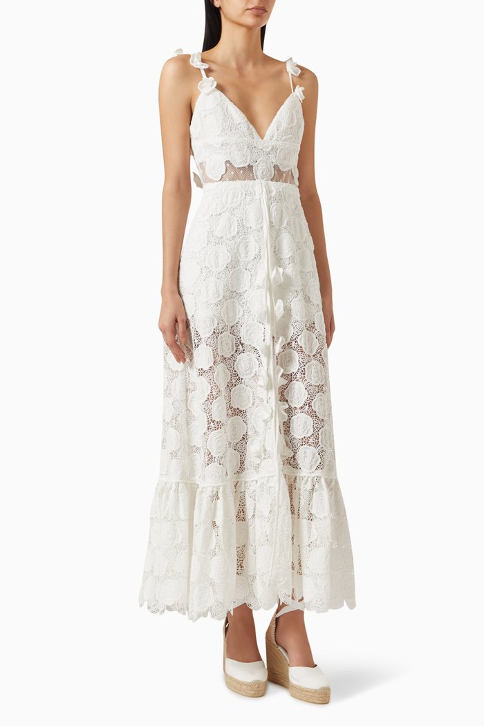 

Armas Playsuit with Skirt in Lace, White