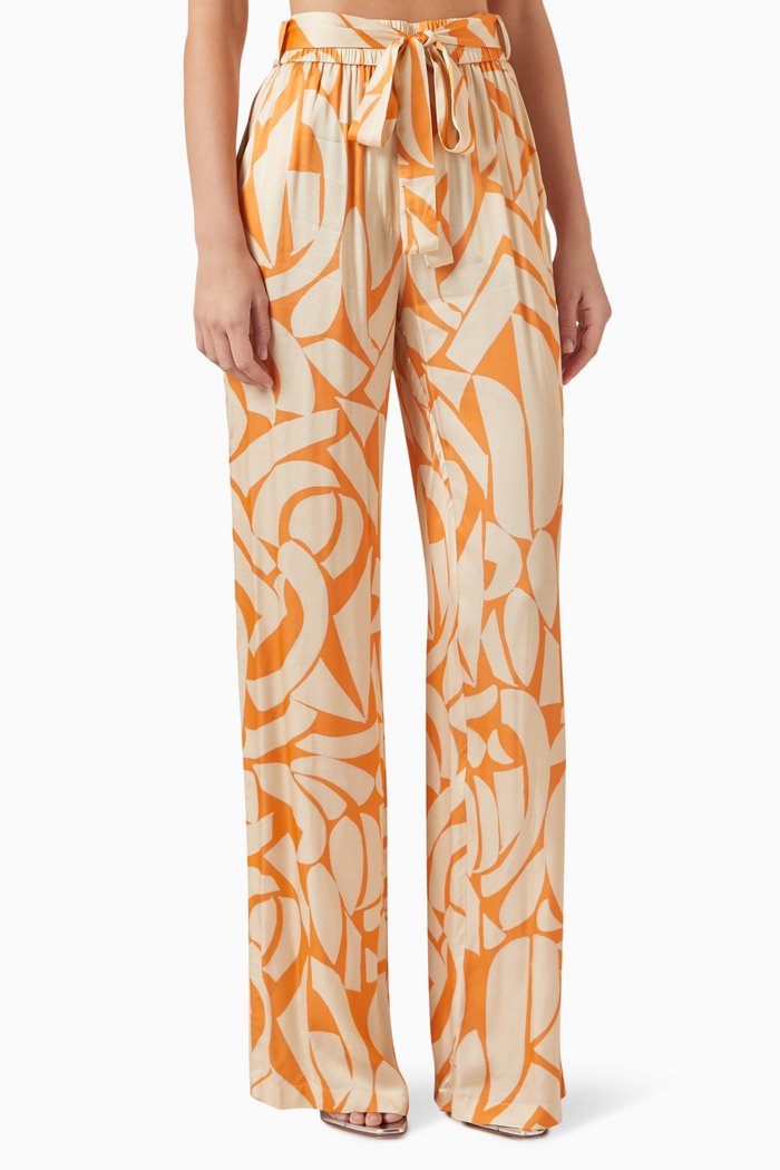 

Cassell Mirage-print Pants, Orange