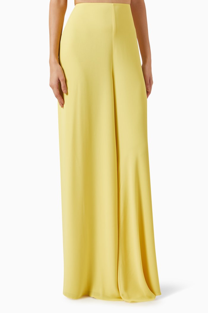 

Leon Wide-leg Pants in Chiffon, Yellow